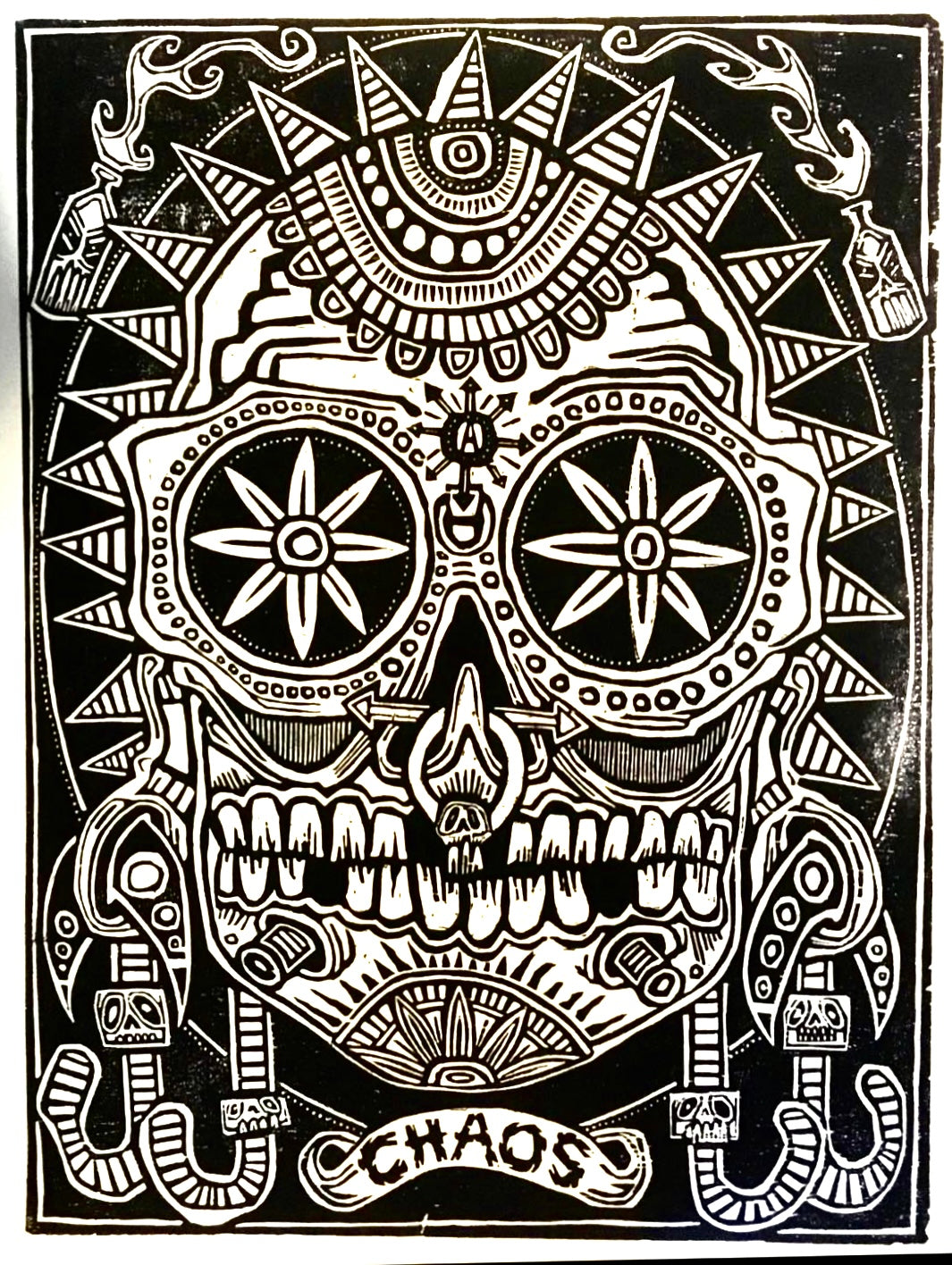 Tim Tanker "Chaos" Woodcut Print