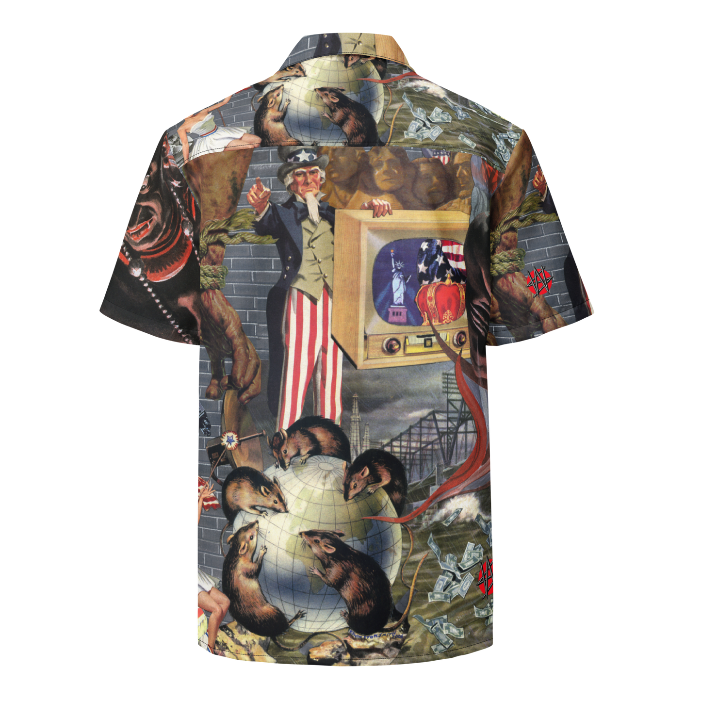 Winston Smith "Down The Drain" Unisex Button Shirt