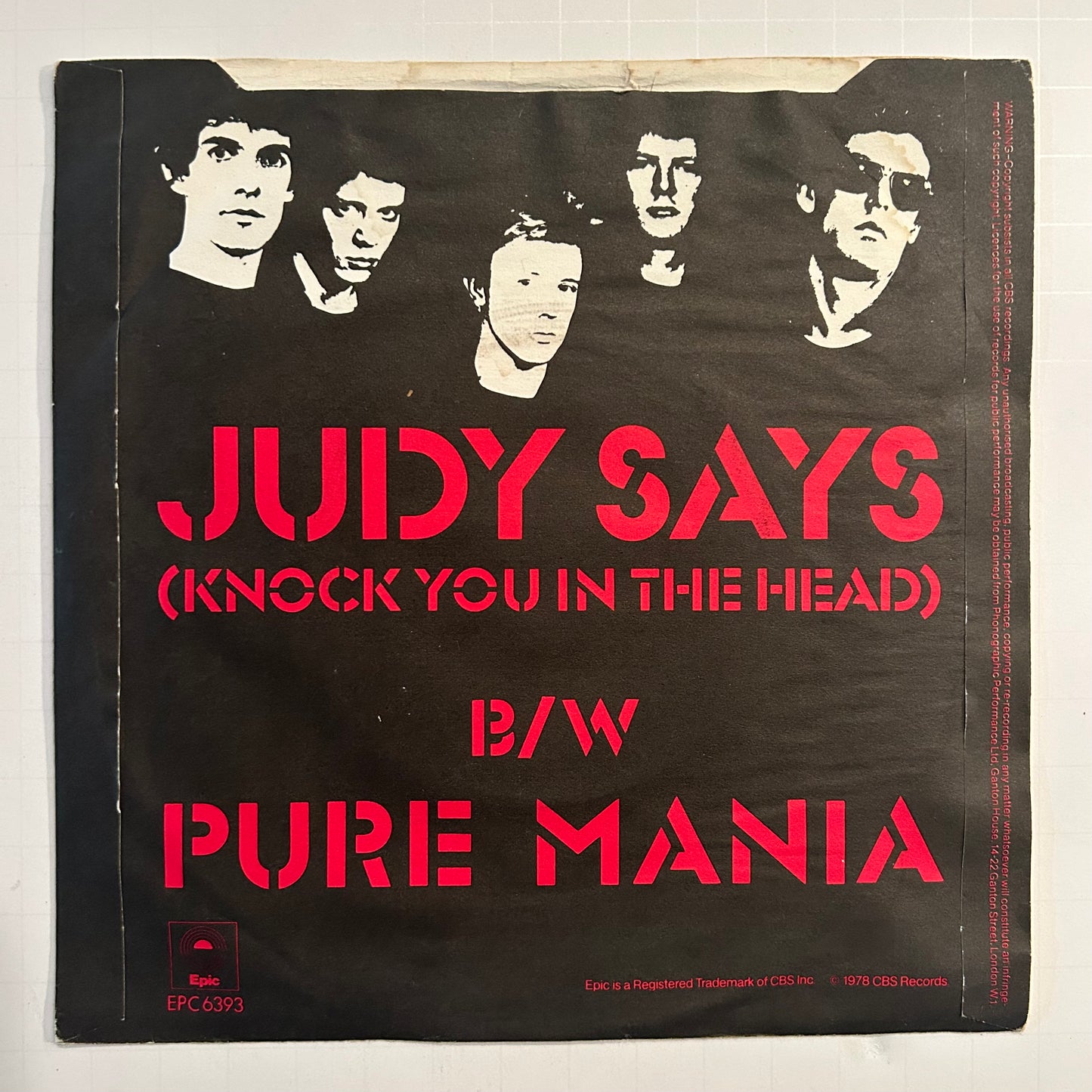 Vibrators “Judy Says / Pure Mania” 7”