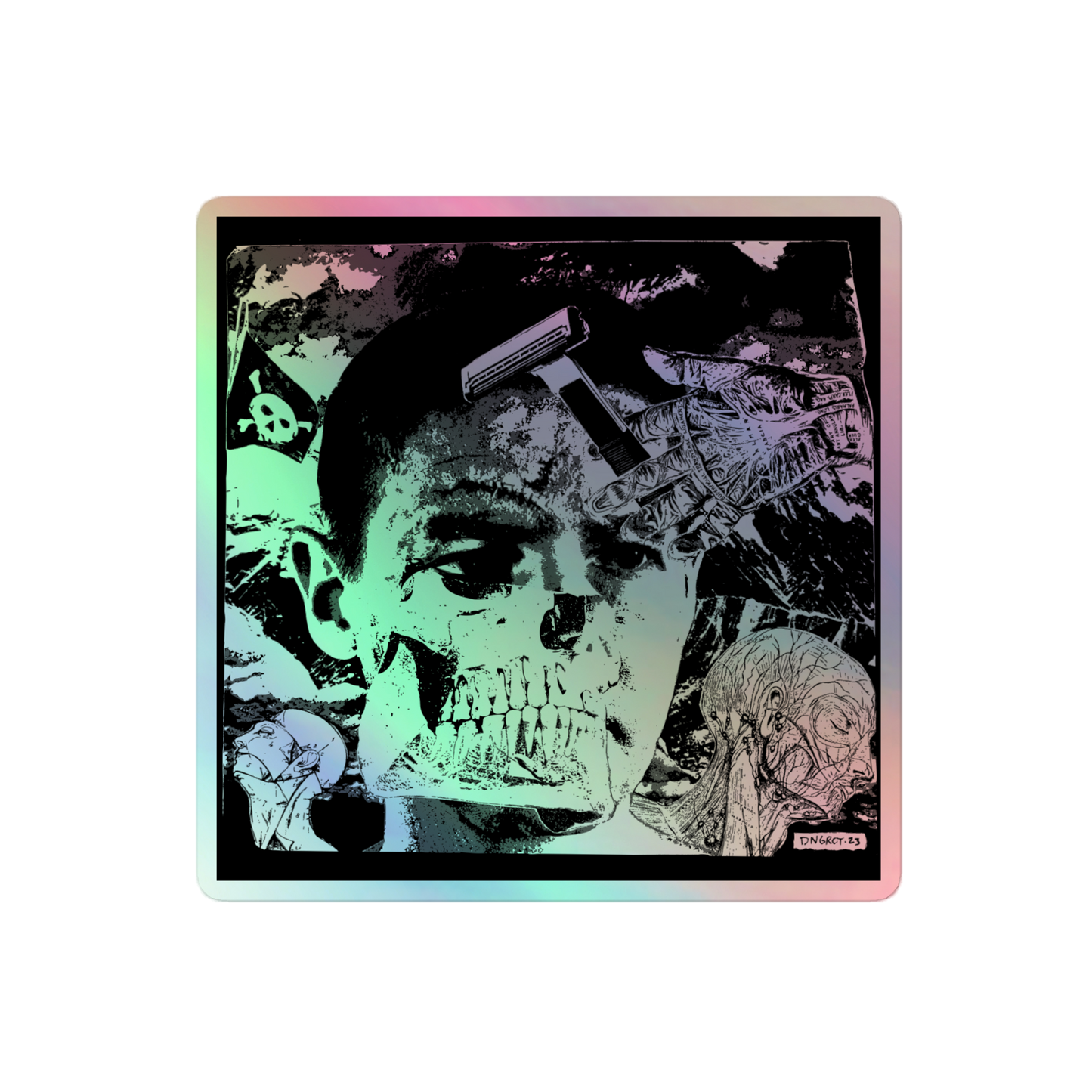 DNGRCT “Don’t Call Me Scarface” Holographic 4"x4" Sticker