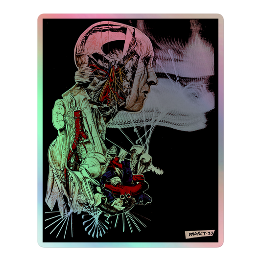 DNGRCT "Humanoid Android Morgue" Holographic 5"x5" Stickers
