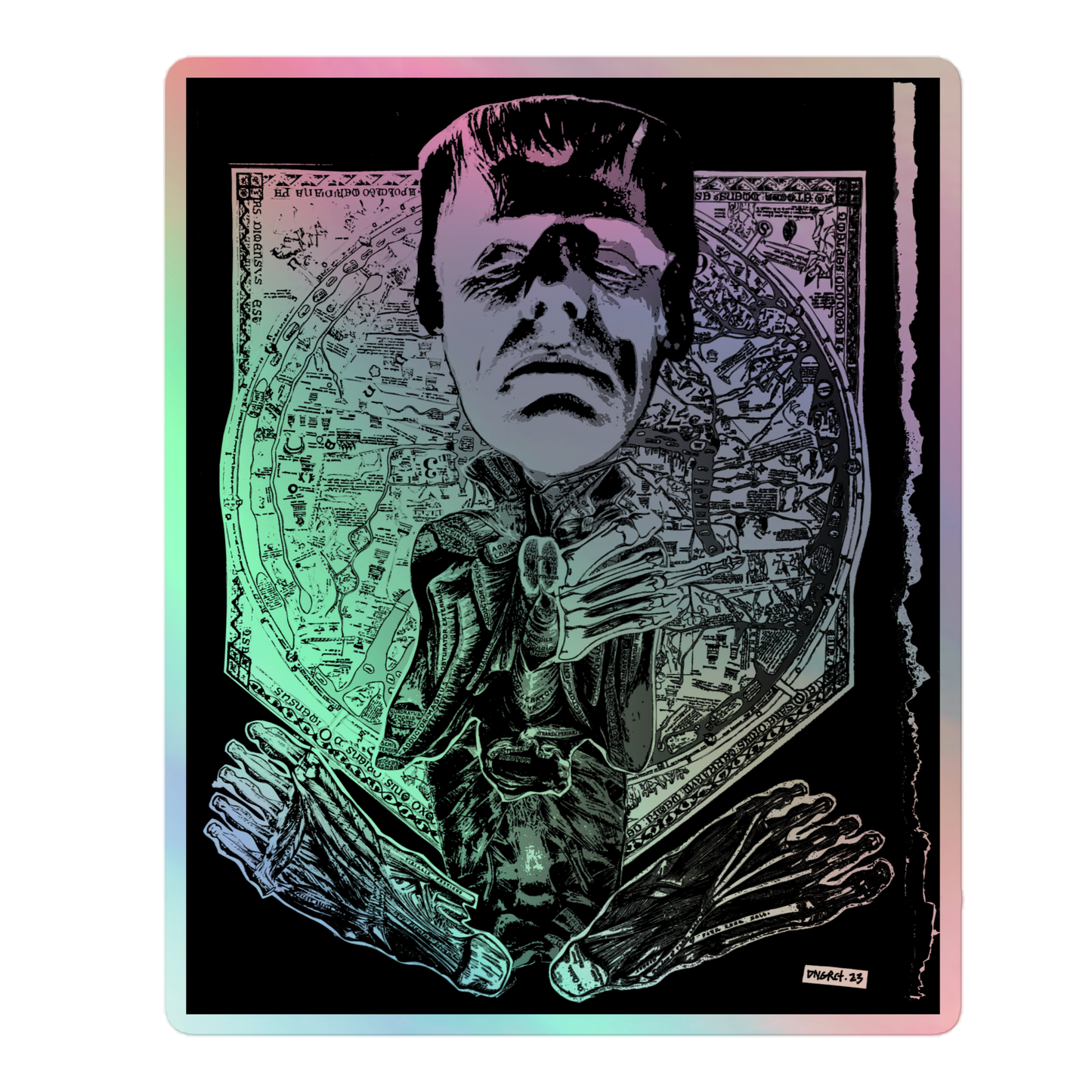 DNGRCT “Reanimated Sleep” Holographic 5.5" x 5.5" Sticker