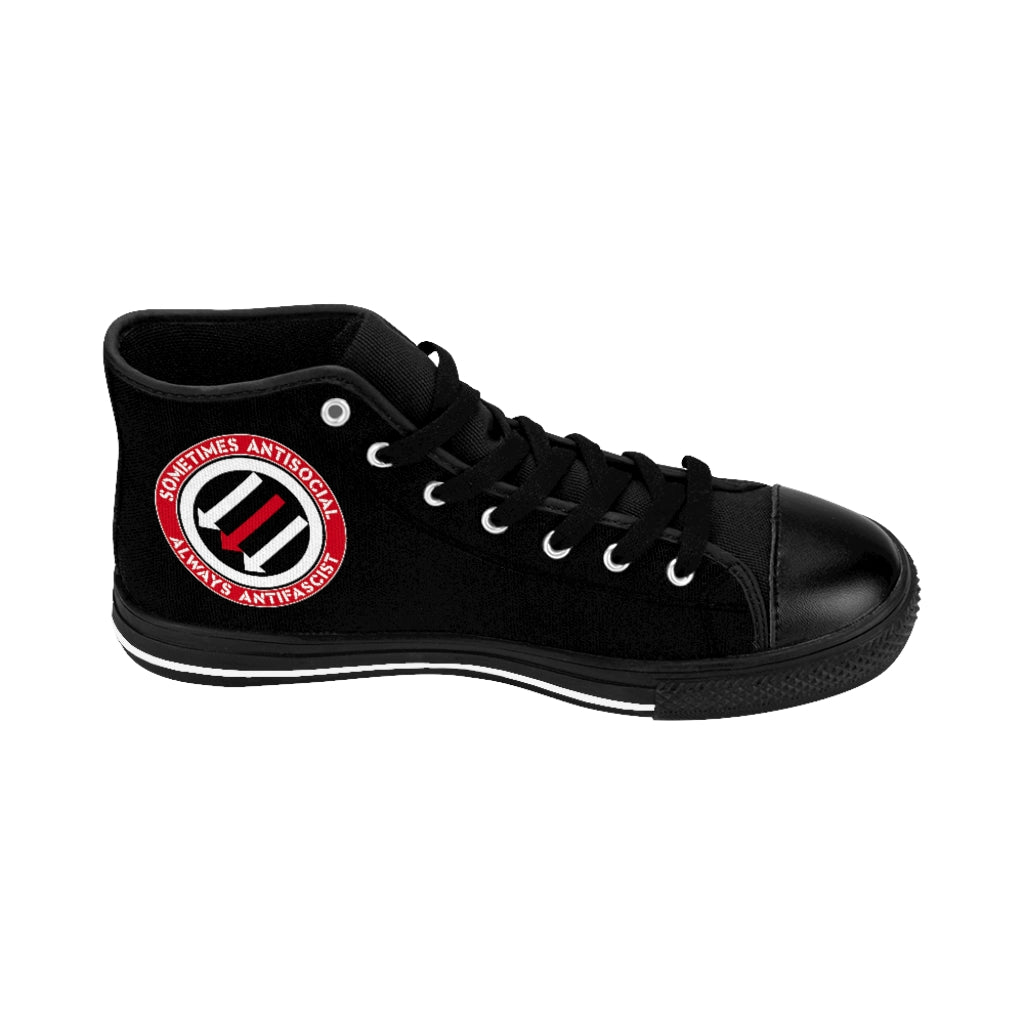 Stealworks "Sometimes Antisocial Always Antifascist" Grrl's High-top Sneakers