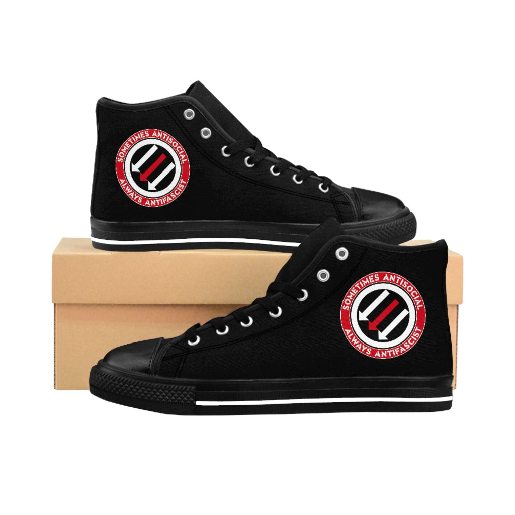 Stealworks "Sometimes Antisocial Always Antifascist" Men's High-top Sneakers