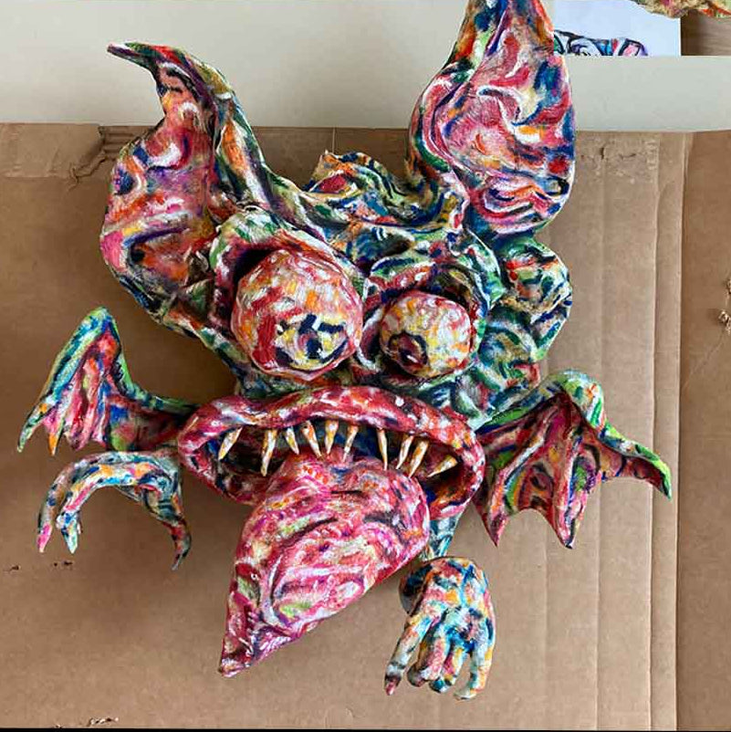 Kevin Webster "Belfried & Baited Batitus Hell-icoptering Chiroptera" Mask Sculpture