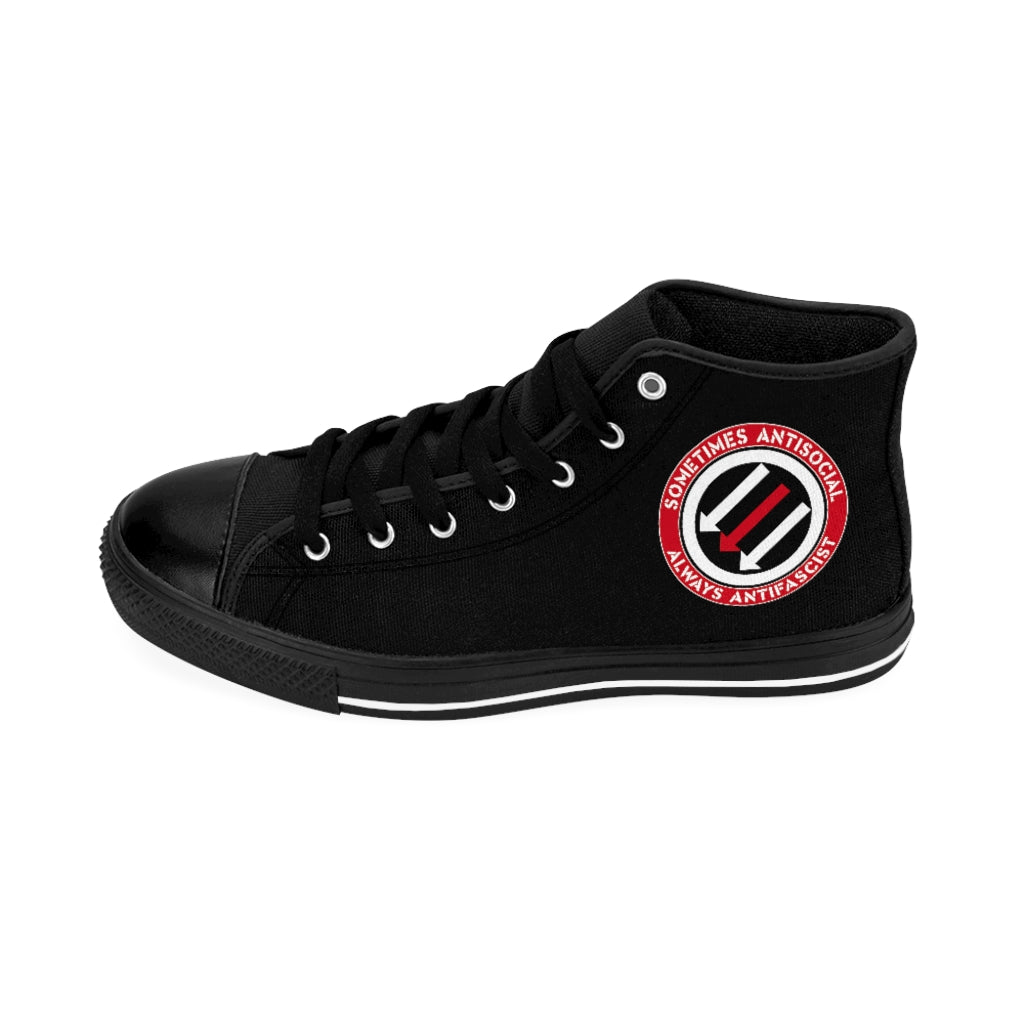 Stealworks "Sometimes Antisocial Always Antifascist" Men's High-top Sneakers