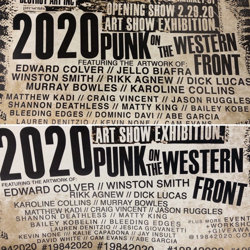 Welcome to 1984//2020: Punk on the Western Front" Art Exhibition Print (2020)