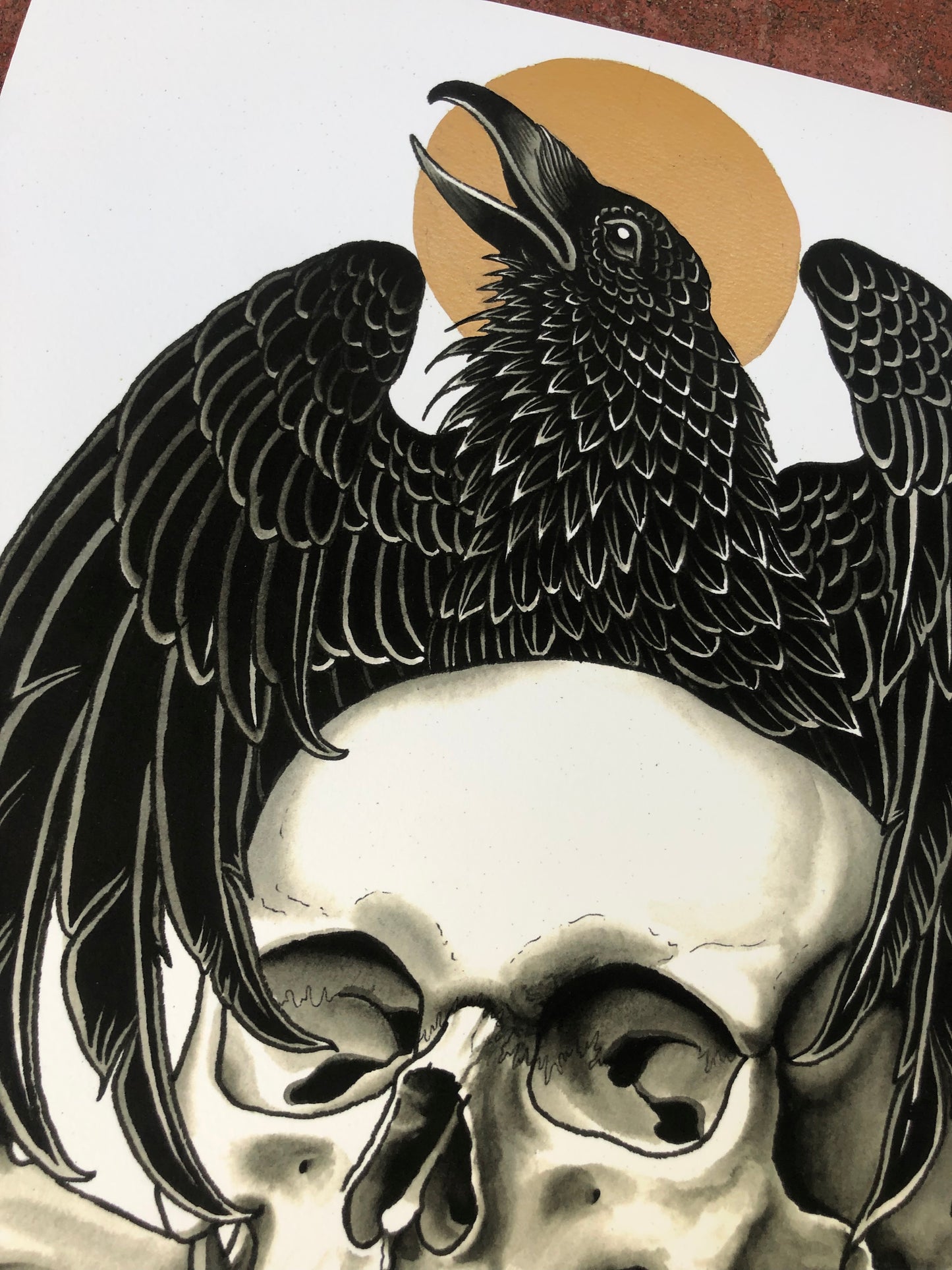 Phil Geck "Crow and Skull" Print (2021)