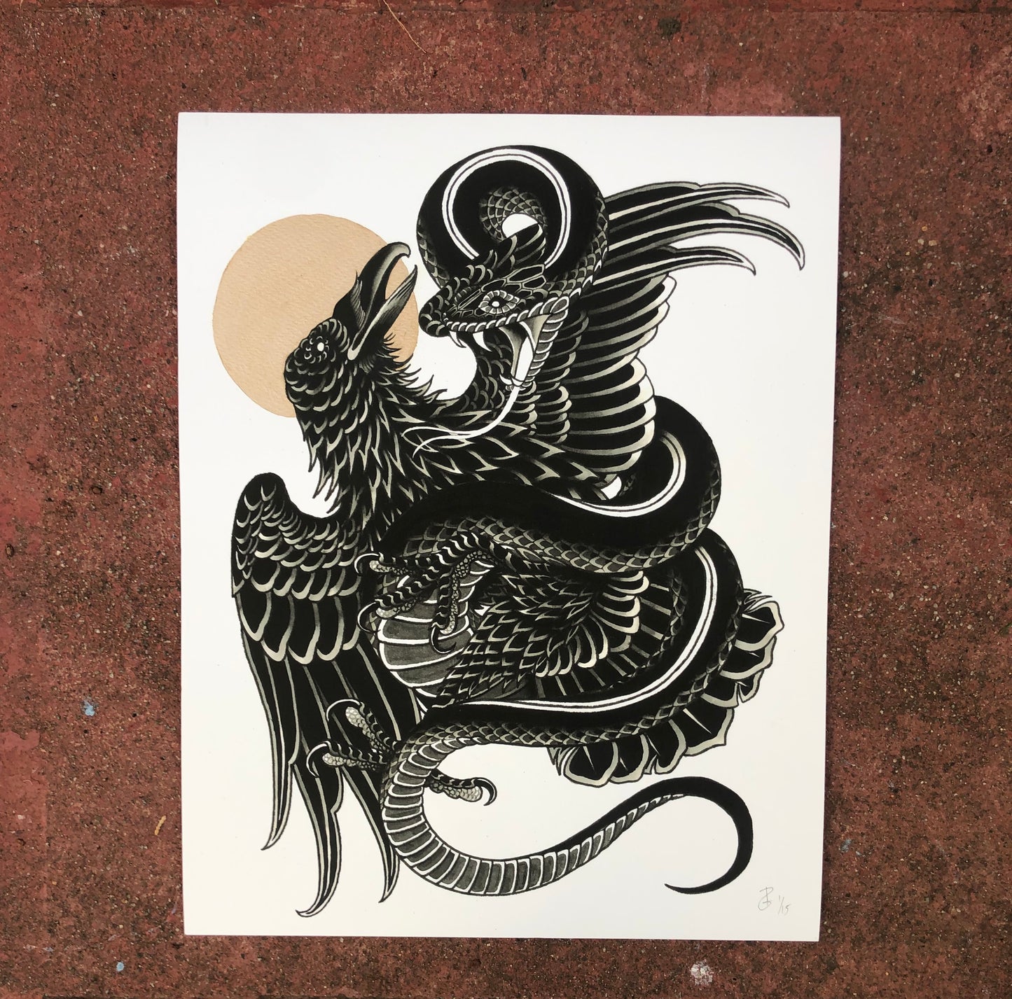Phil Geck "Crow and Snake" Print (2021)