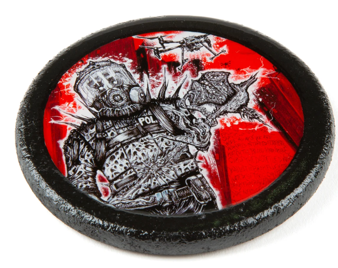 Dave Glass "End Human Pestilence" Resin Coaster