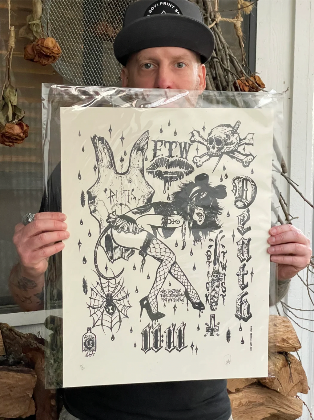 Dave Glass "FTW Deathrock 11:11 Mousey" Silkscreen Print