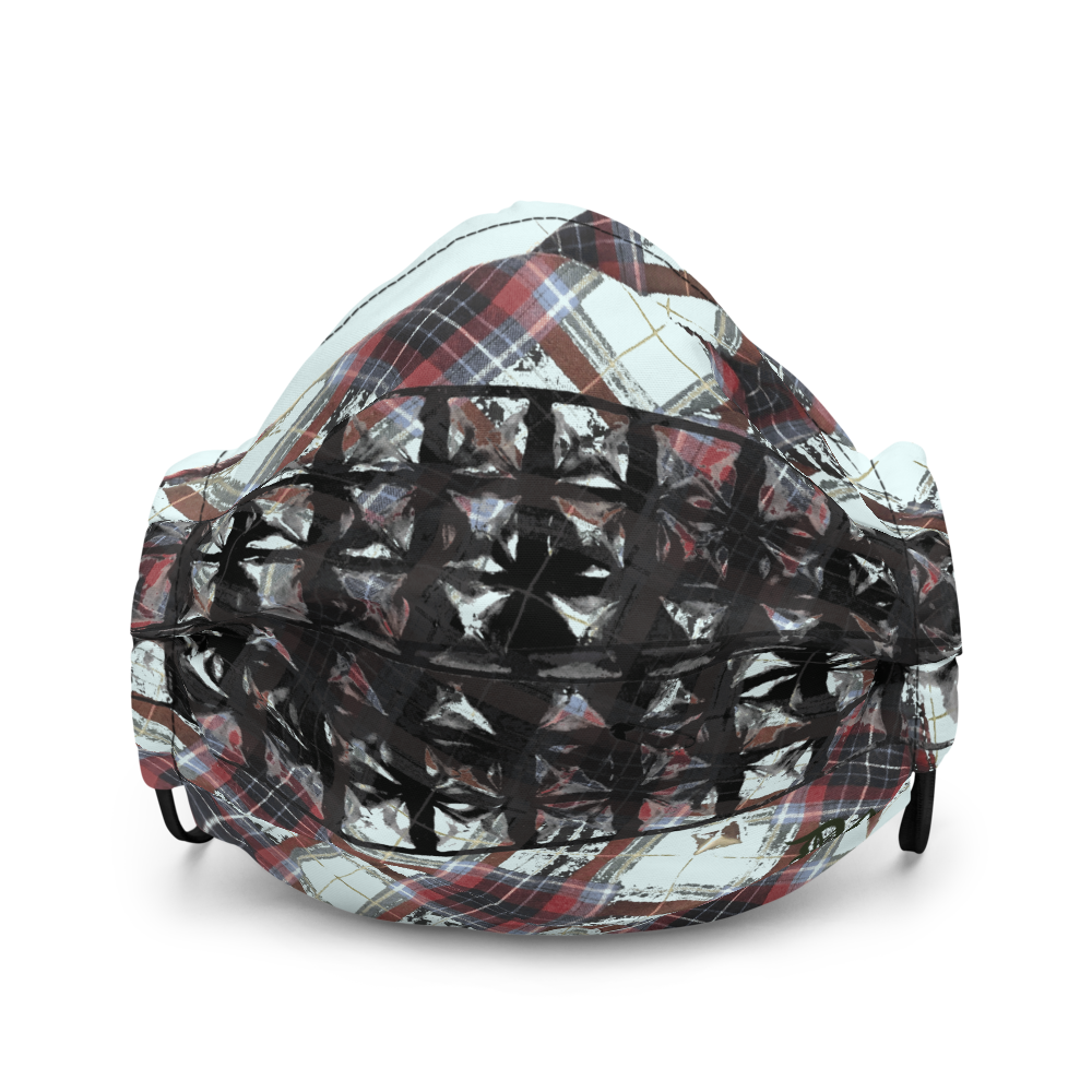 Destroy Art "Stud Lips Plaid" Face Mask