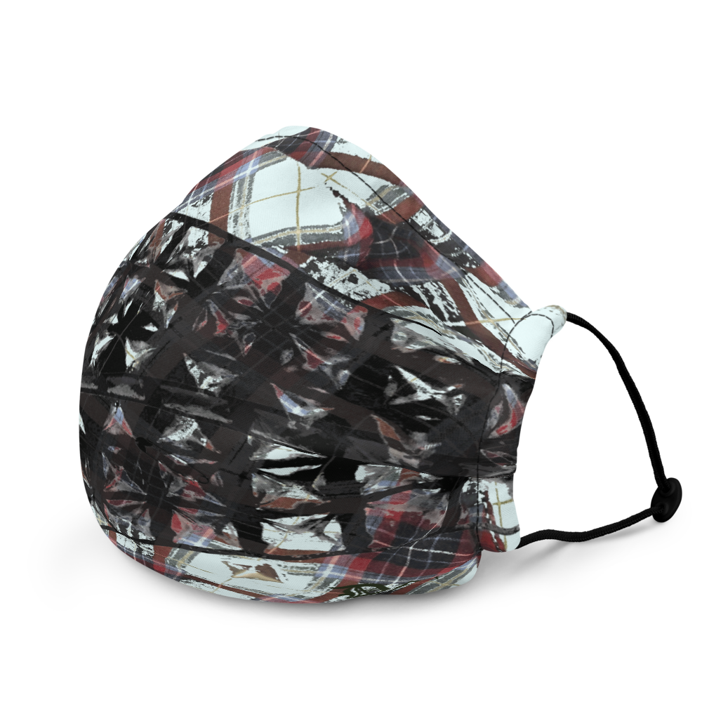 Destroy Art "Stud Lips Plaid" Face Mask