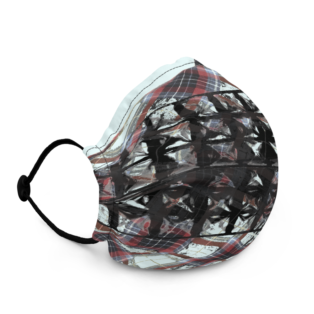Destroy Art "Stud Lips Plaid" Face Mask