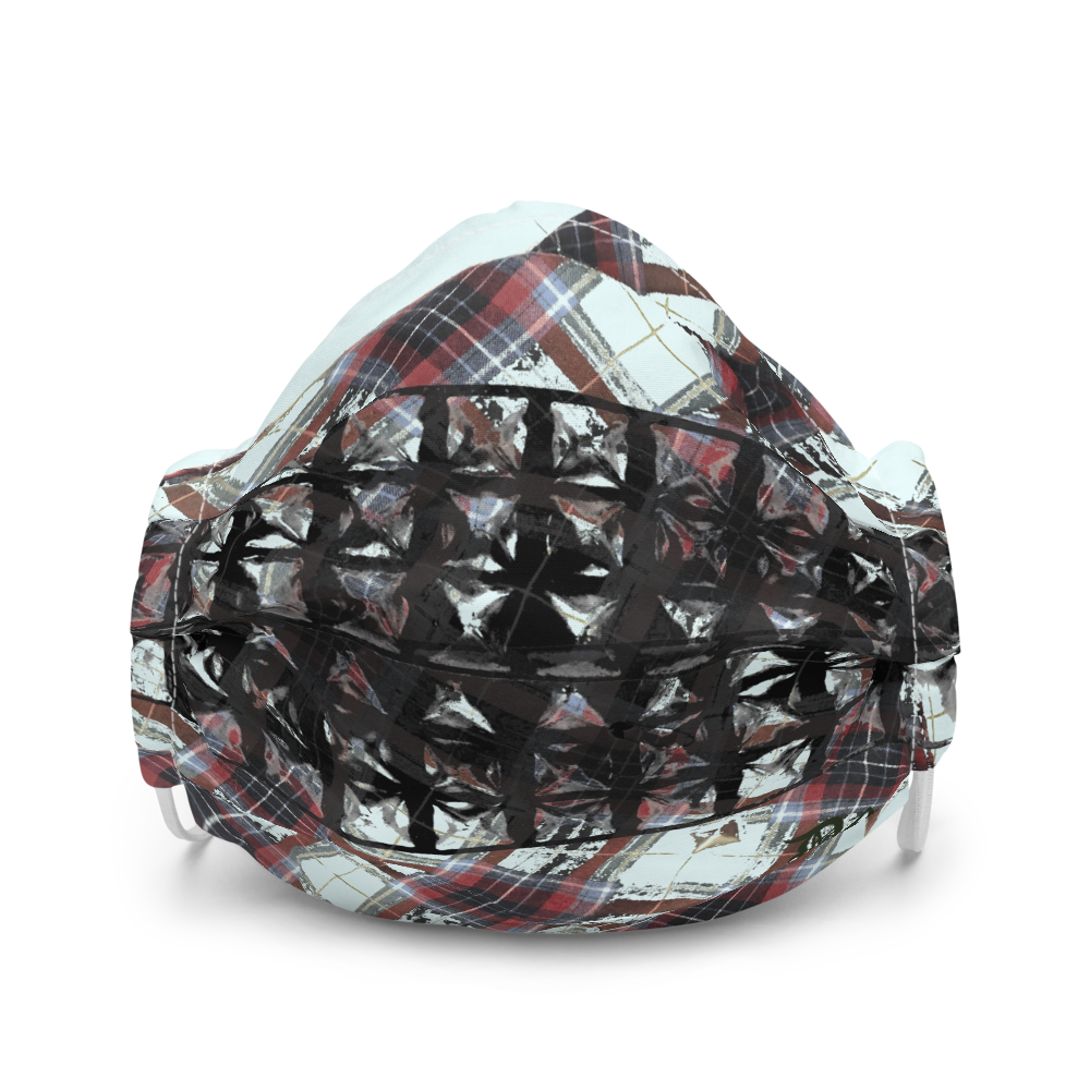 Destroy Art "Stud Lips Plaid" Face Mask