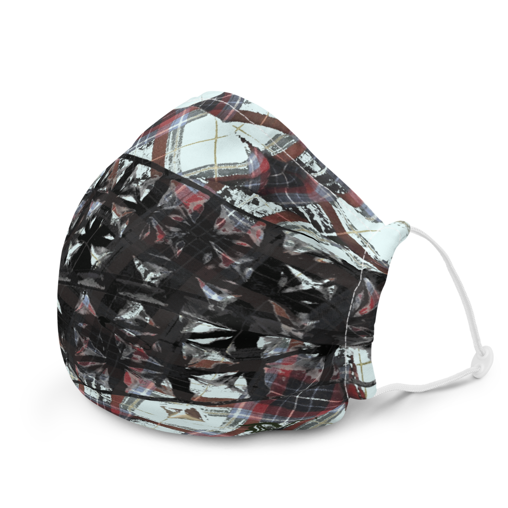 Destroy Art "Stud Lips Plaid" Face Mask