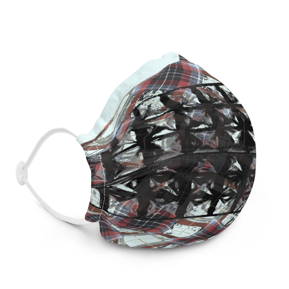 Destroy Art "Stud Lips Plaid" Face Mask