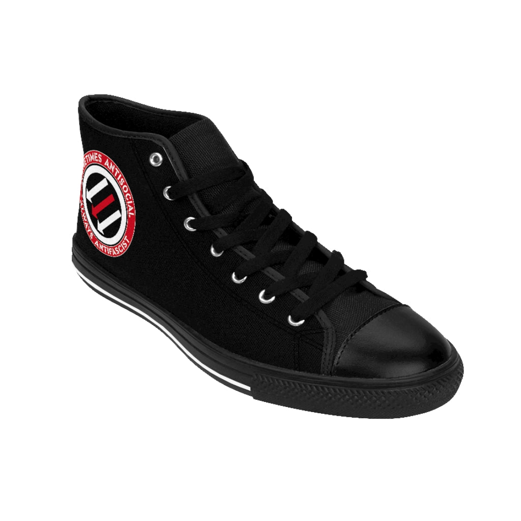 Stealworks "Sometimes Antisocial Always Antifascist" Grrl's High-top Sneakers