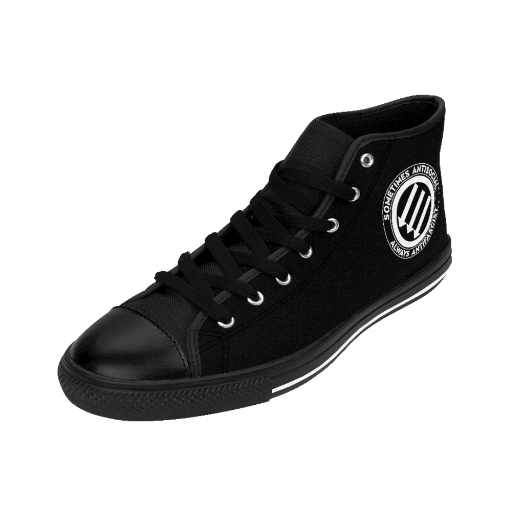 Stealworks "Sometimes Antisocial Always Antifascist B/W" Men's High-top Sneakers