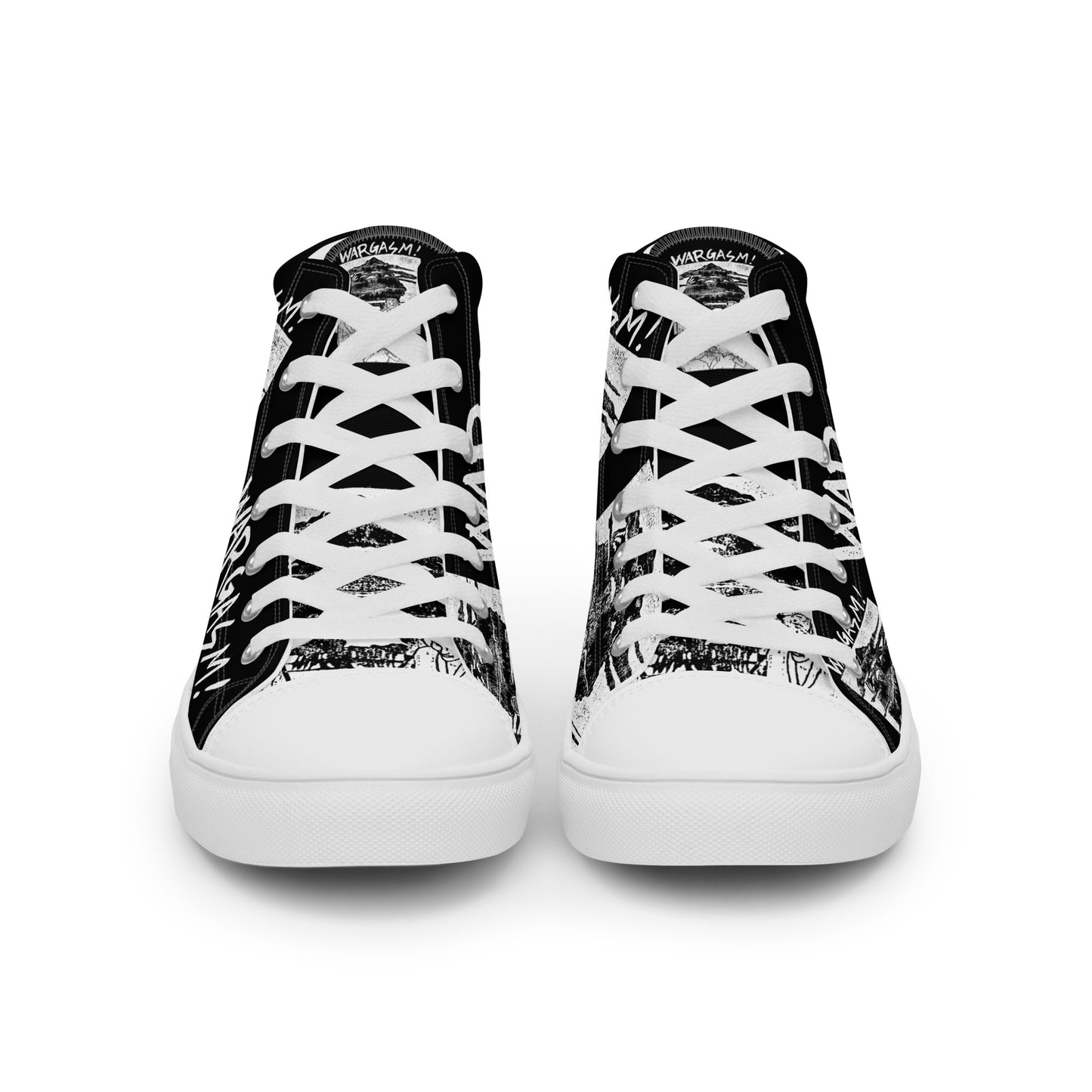 Winston Smith "Wargasm!" Men’s high top canvas shoes