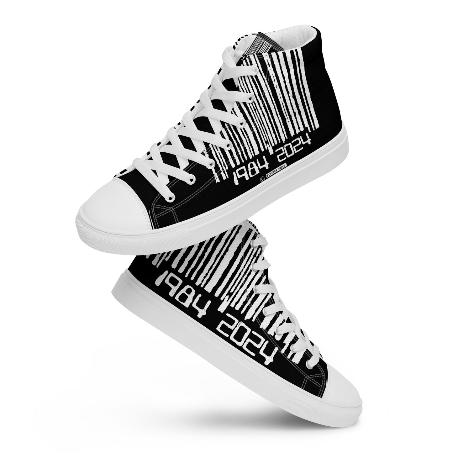 Winston Smith "1984 = 2024" Men’s high top canvas shoes