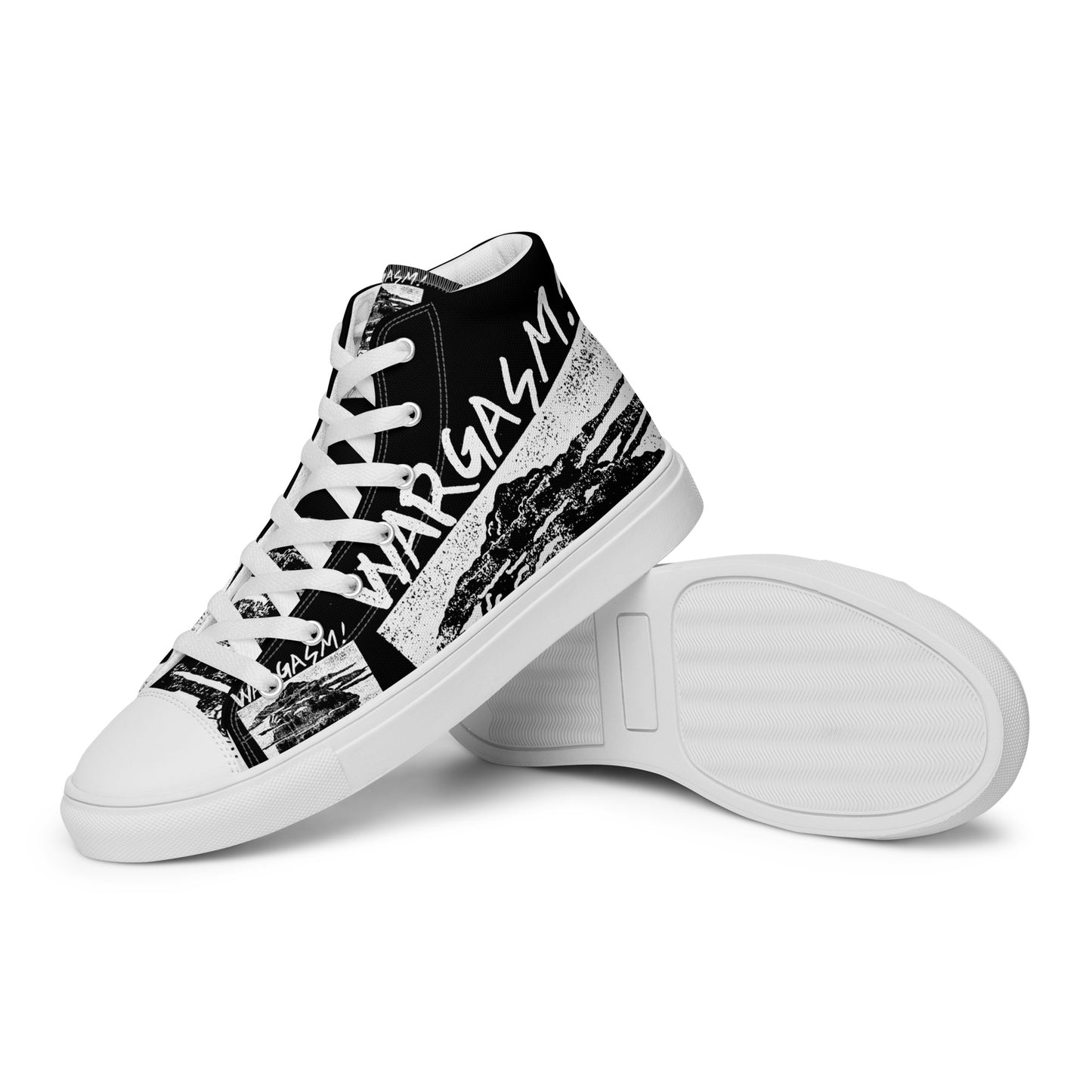 Winston Smith "Wargasm!" Men’s high top canvas shoes