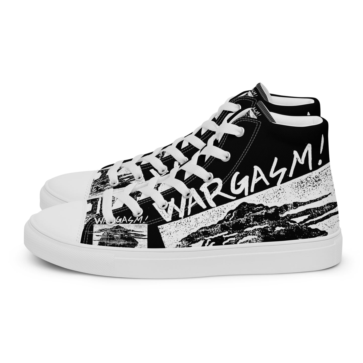 Winston Smith "Wargasm!" Men’s high top canvas shoes