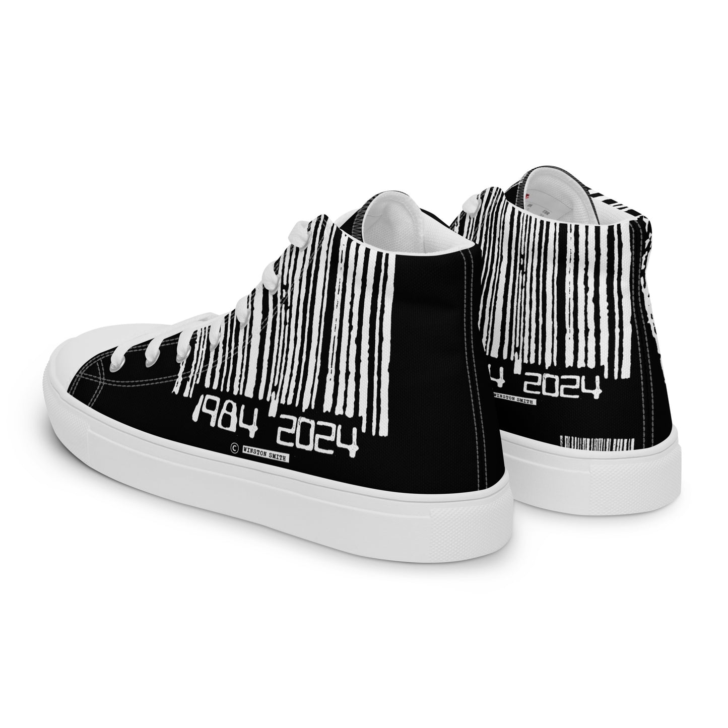 Winston Smith "1984 = 2024" Men’s high top canvas shoes