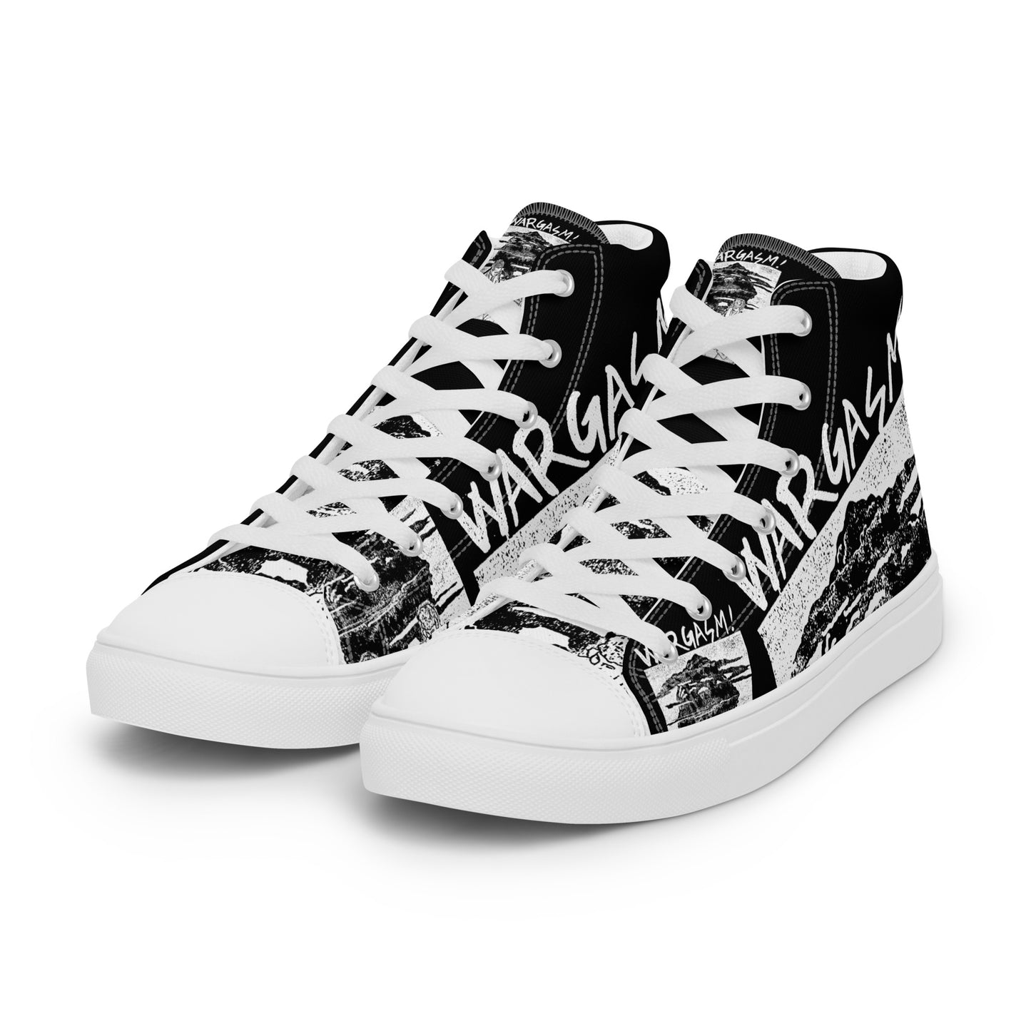 Winston Smith "Wargasm!" Men’s high top canvas shoes