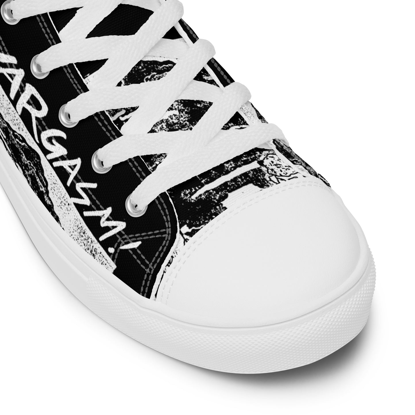 Winston Smith "Wargasm!" Men’s high top canvas shoes