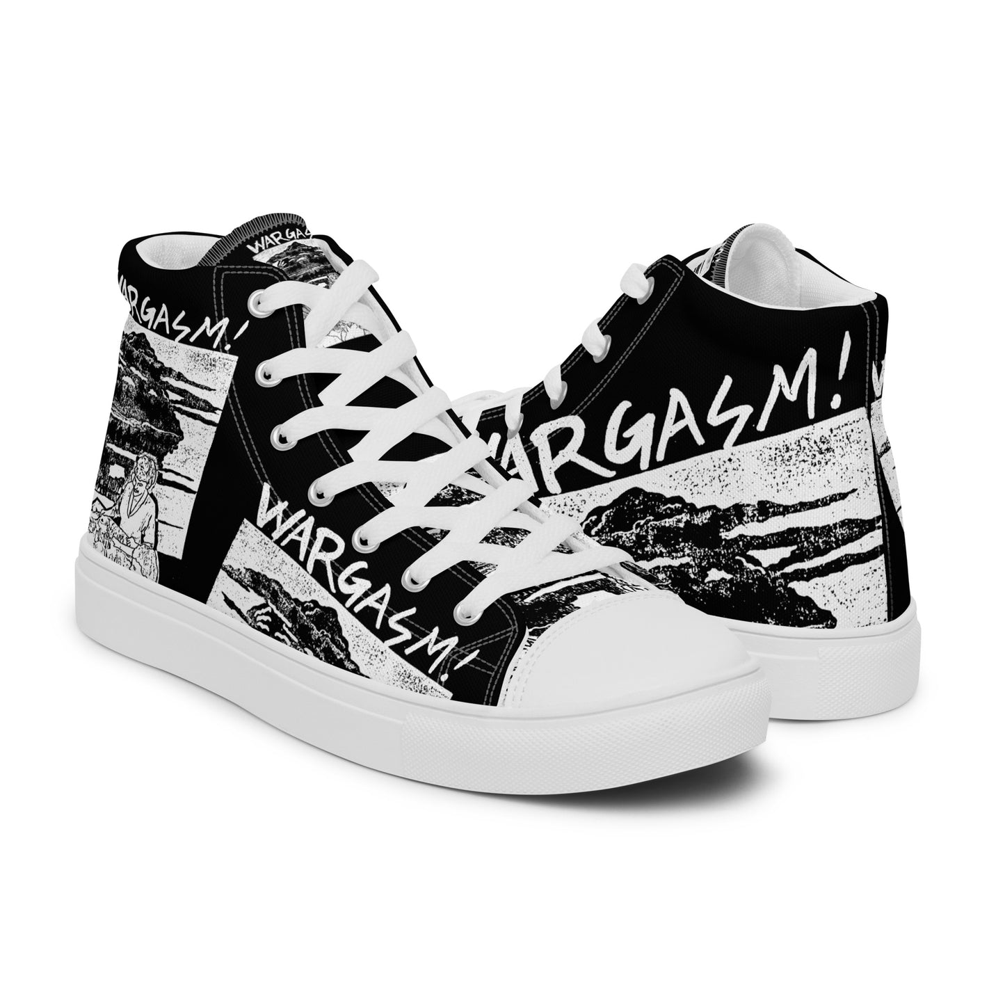 Winston Smith "Wargasm!" Men’s high top canvas shoes