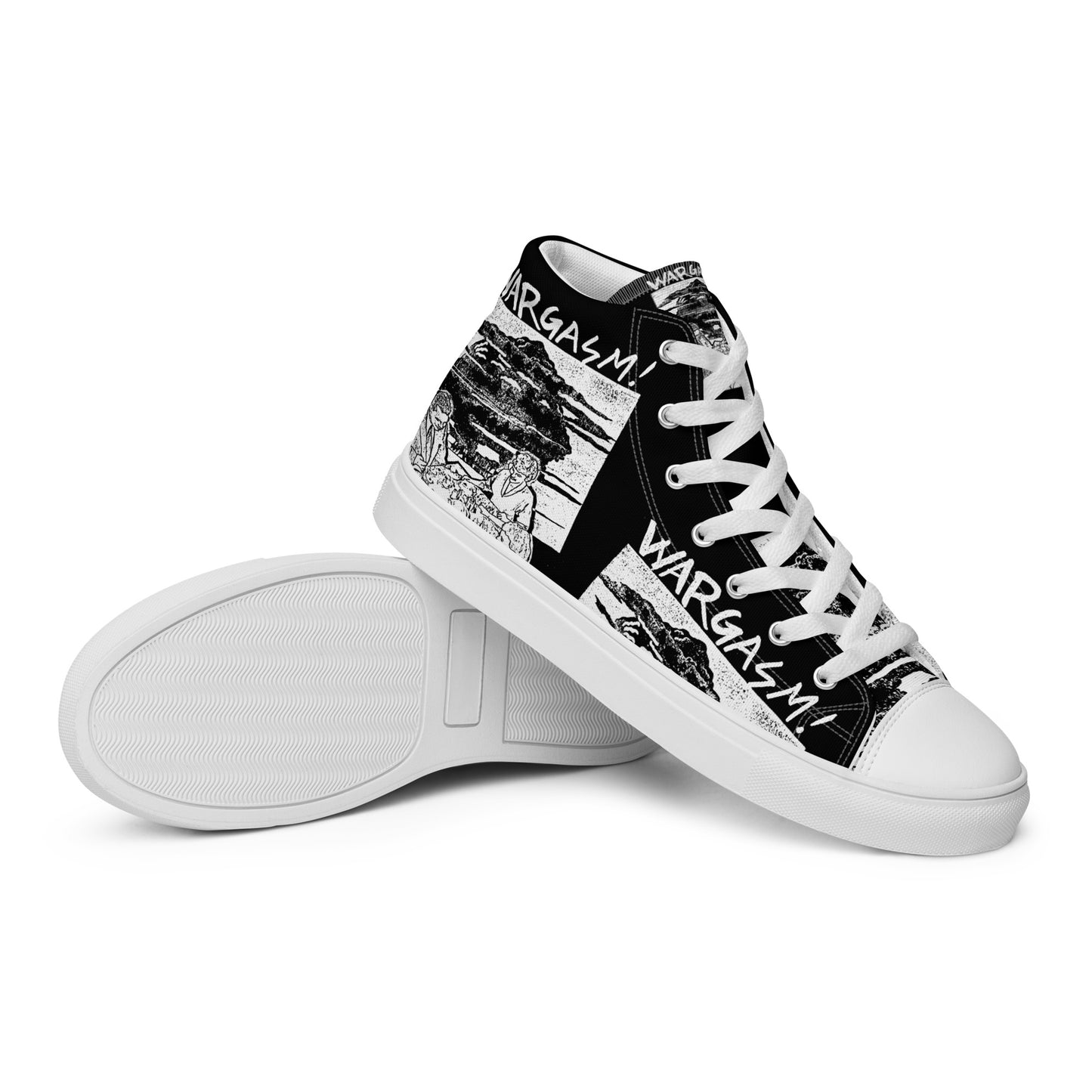 Winston Smith "Wargasm!" Men’s high top canvas shoes