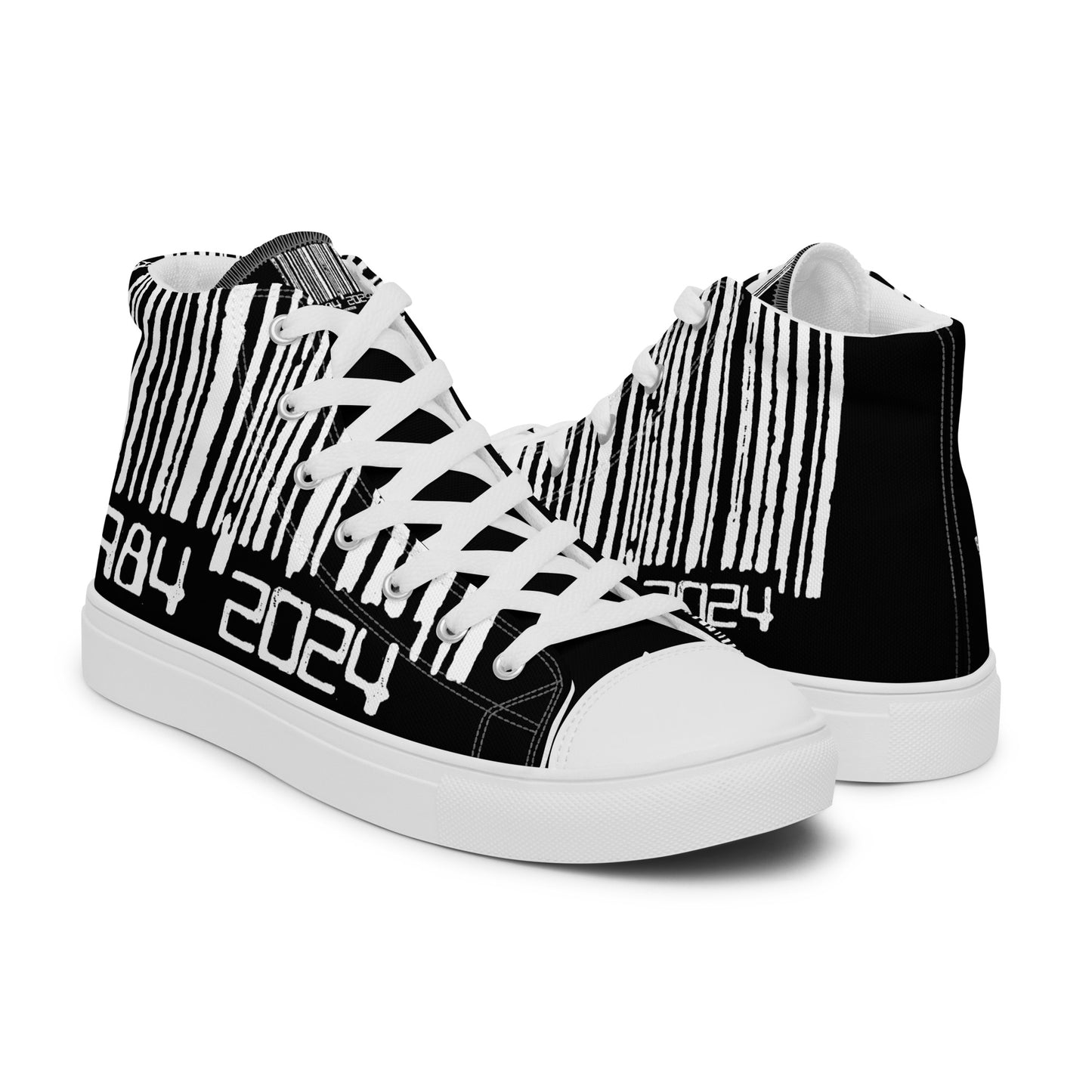 Winston Smith "1984 = 2024" Men’s high top canvas shoes