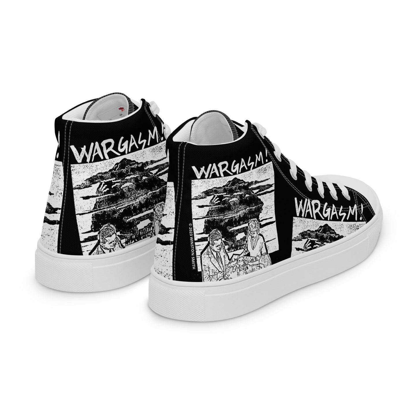 Winston Smith "Wargasm!" Men’s high top canvas shoes