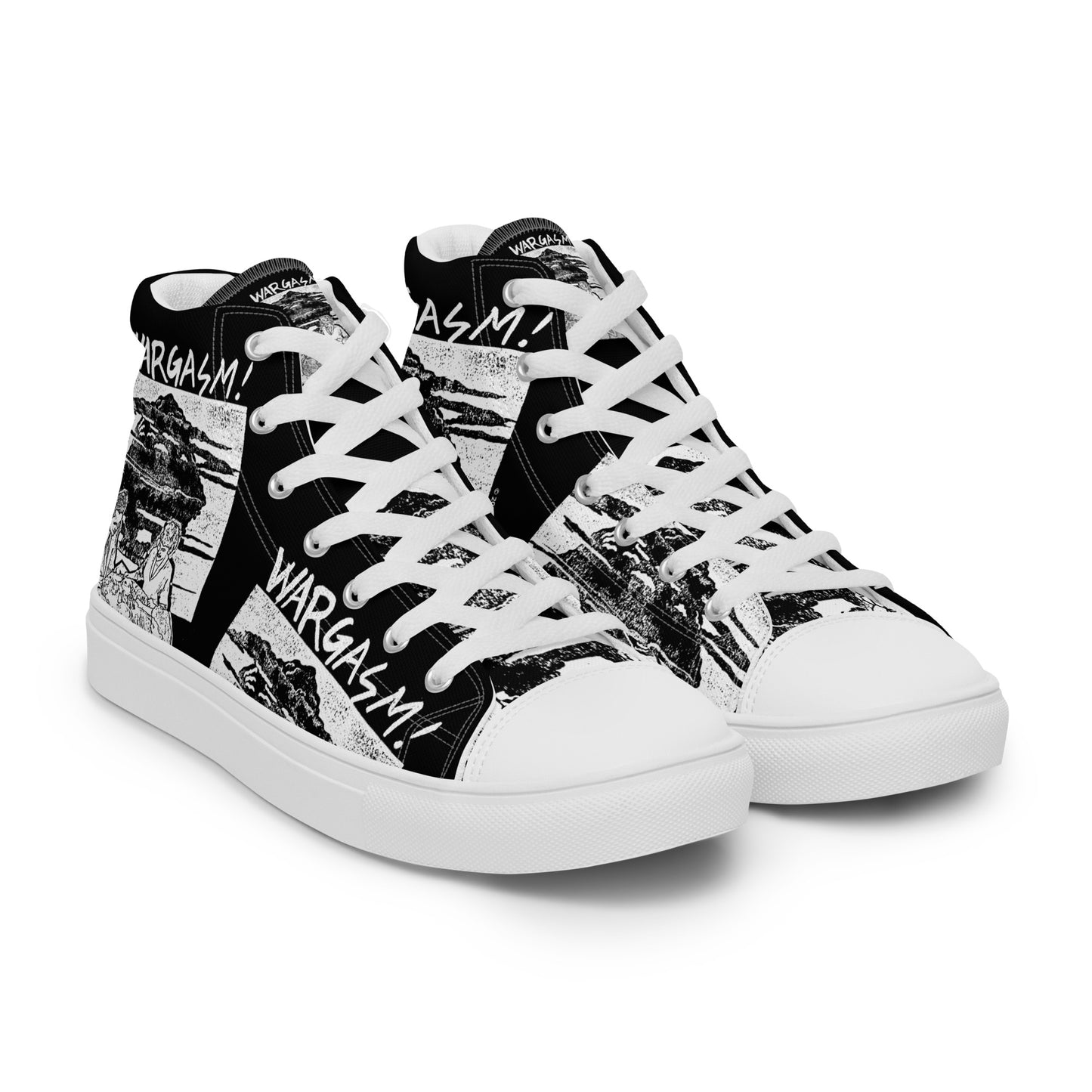 Winston Smith "Wargasm!" Men’s high top canvas shoes