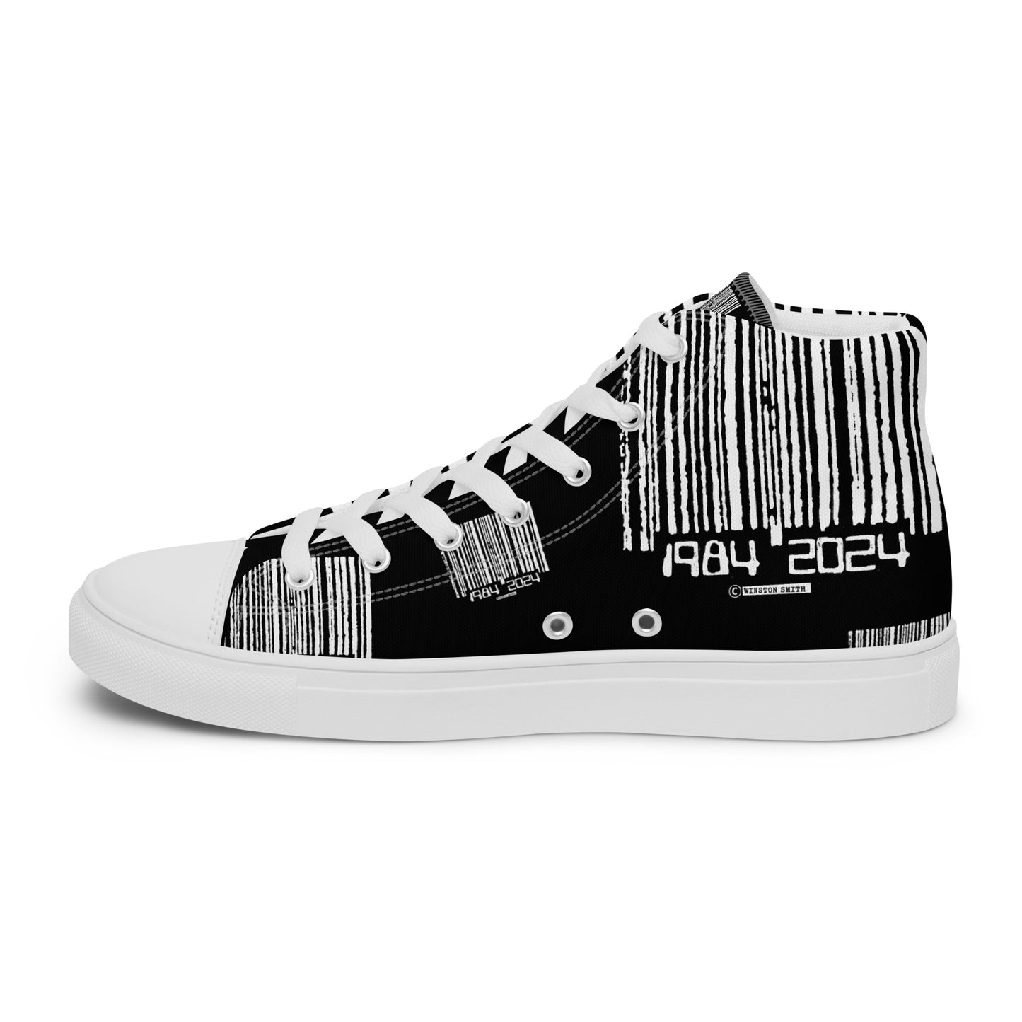 Winston Smith "1984 = 2024" Men’s high top canvas shoes