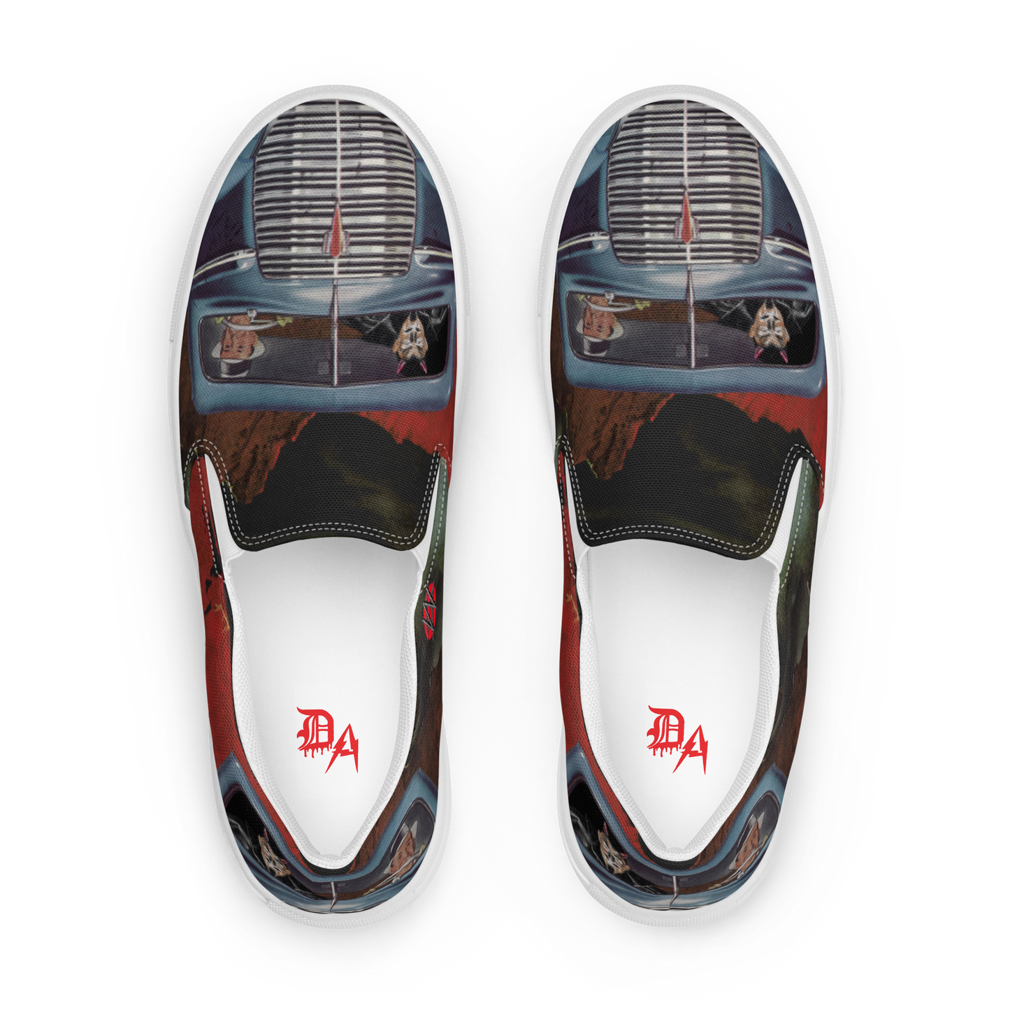 Winston Smith "Satan is my Co-Pilot" Men's Slip on Shoes