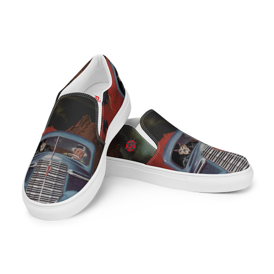 Winston Smith "Satan is my Co-Pilot" Men's Slip on Shoes