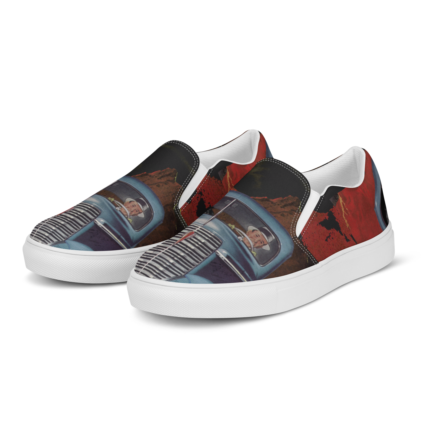 Winston Smith "Satan is my Co-Pilot" Men's Slip on Shoes