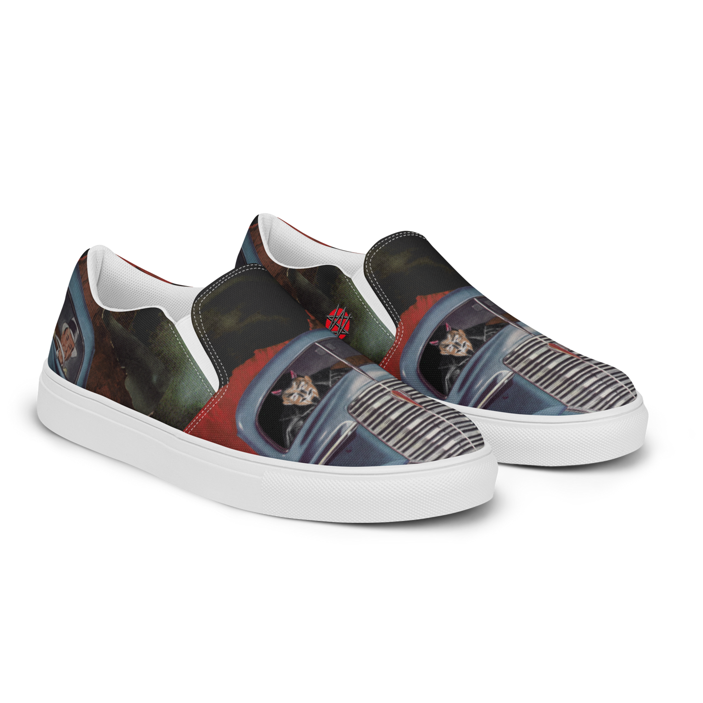 Winston Smith "Satan is my Co-Pilot" Men's Slip on Shoes