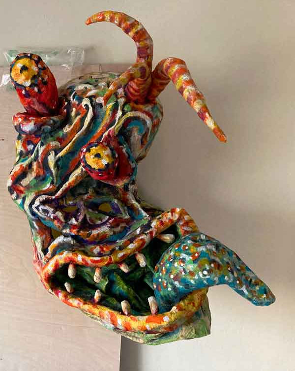 Kevin Webster "Uptight Selenite Mugwump Schlumpfink" Mask Sculpture