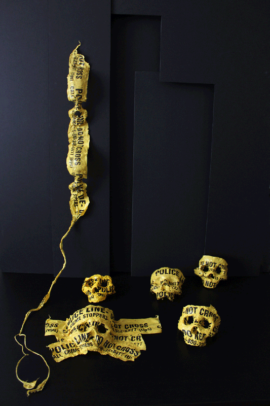 Beto Janz "Police Line Skulls" Four Piece Full Sculpture Collection (2019)