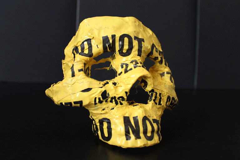 Beto Janz "Police Line Skulls" Four Piece Full Sculpture Collection (2019)