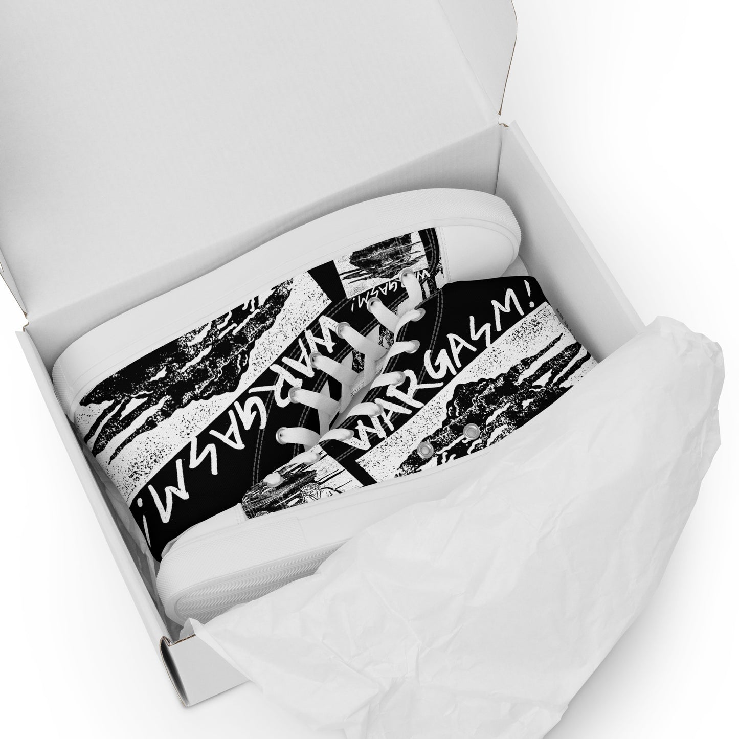 Winston Smith "Wargasm!" Women’s high top canvas shoes