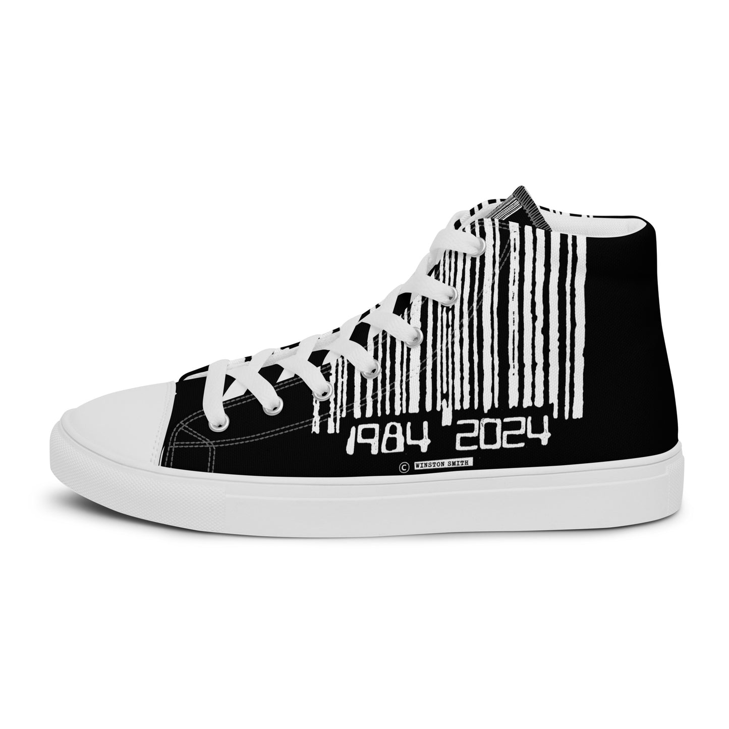 Winston Smith "1984 = 2024" Women’s high top canvas shoes
