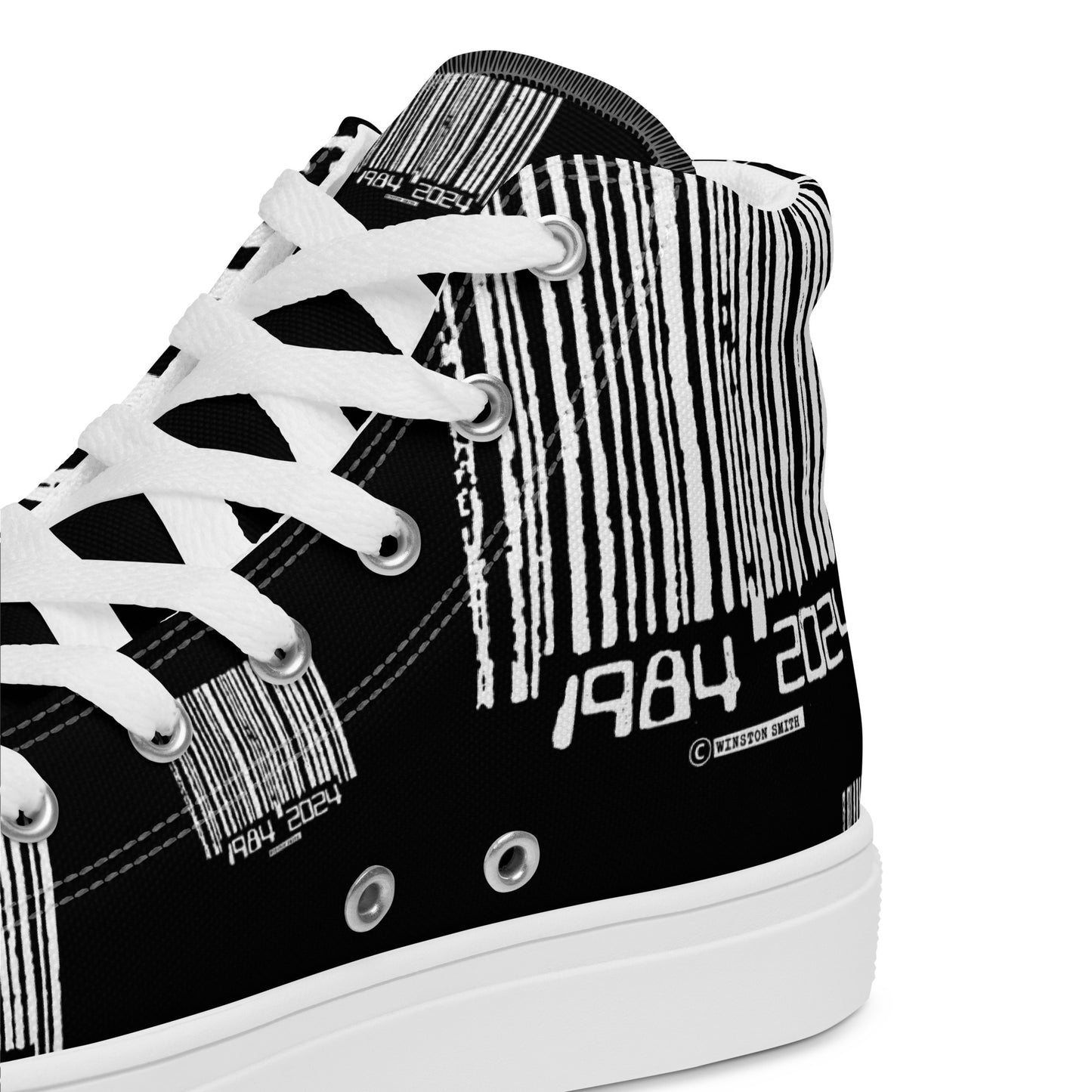 Winston Smith "1984 = 2024" Women’s high top canvas shoes