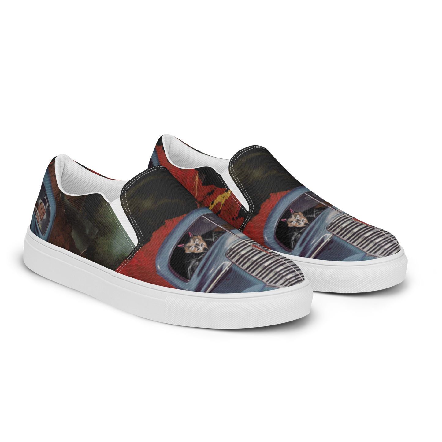 Winston Smith "Satan is my Co-Pilot" Women's Slip on Shoes