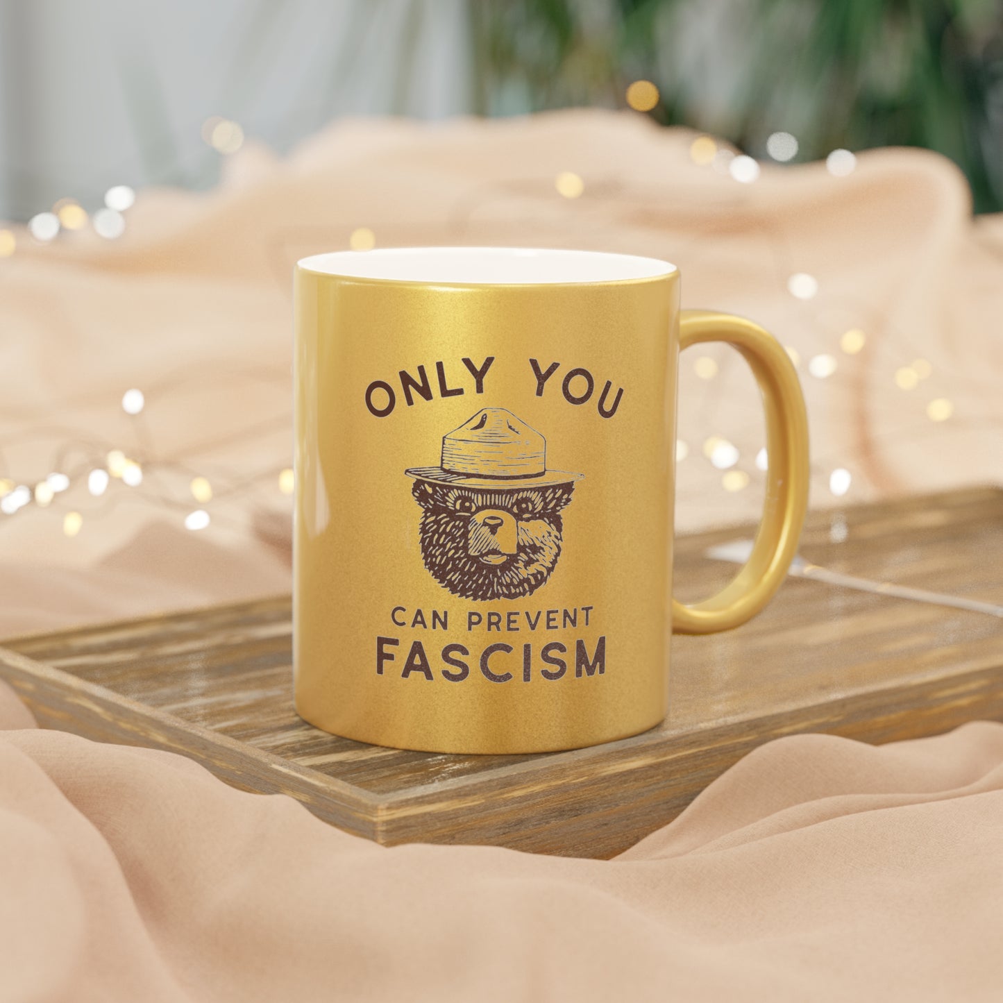Stealworks "Smokey the Bear" Metallic Gold Mug