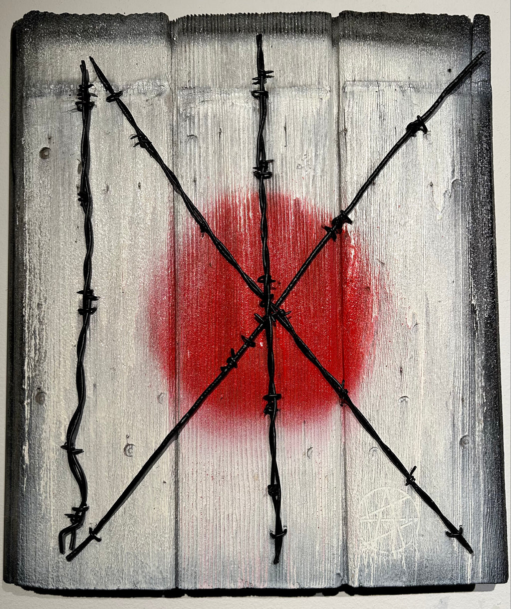 Winston Smith "DK" Barbwire on Wood (2023)