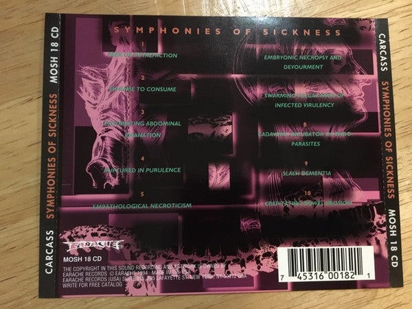 Carcass "Symphonies Of Sickness" CD
